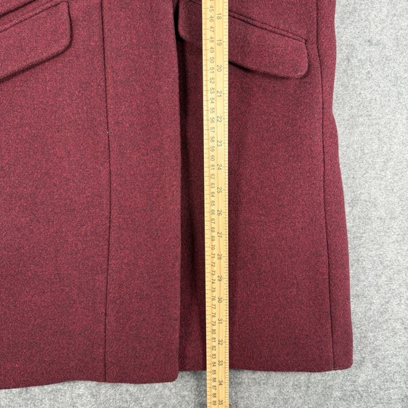 J Crew Cocoon‎ Nello Gori Italian Stadium Cloth Coat Womens 2 Burgundy Full Zip - Picture 13 of 14